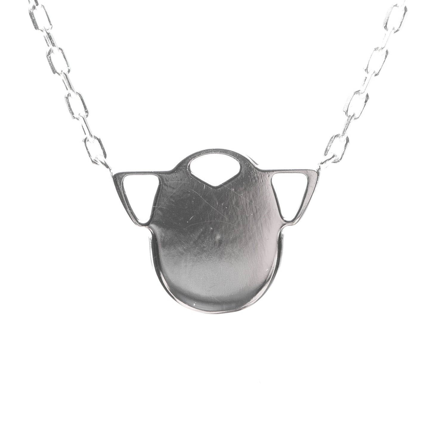 18K White Gold Diamond Scarab Necklace
