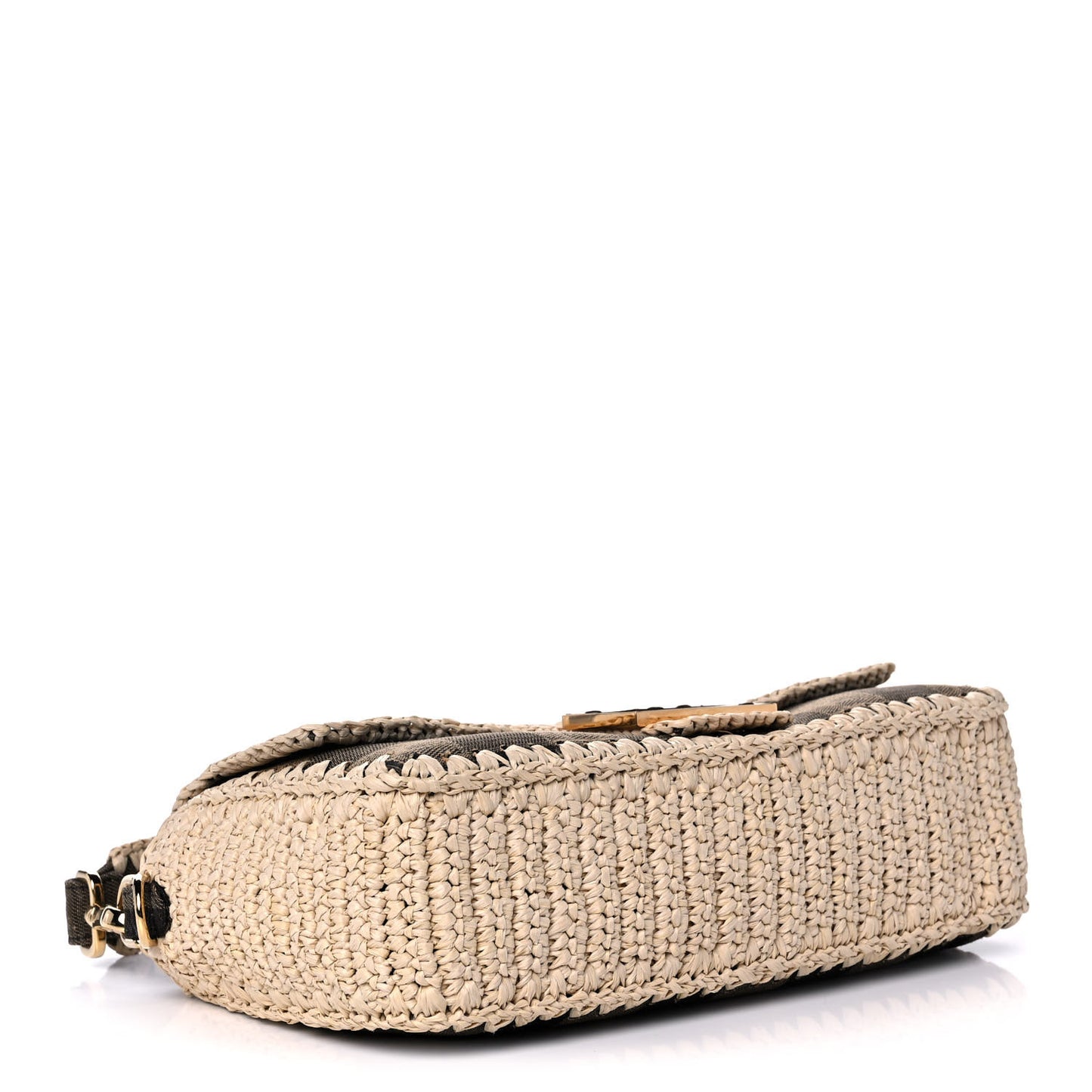 Fabric Jacquard Raffia Straw Pequin Gingham Woven Baguette Beige Black Natural