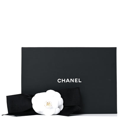 Chanel Silk Satin Camellia Bow Brooch Black White 6 of 6