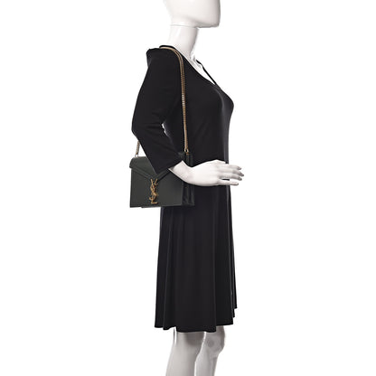 Saint Laurent Smooth Calfskin Monogram Cassandra Clasp Bag Dark Green 2 of 10