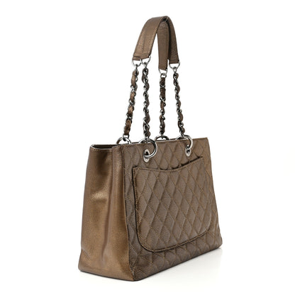 Chanel Metallic Caviar Quilted Grand Shopping Tote GST Bronze 3 of 12