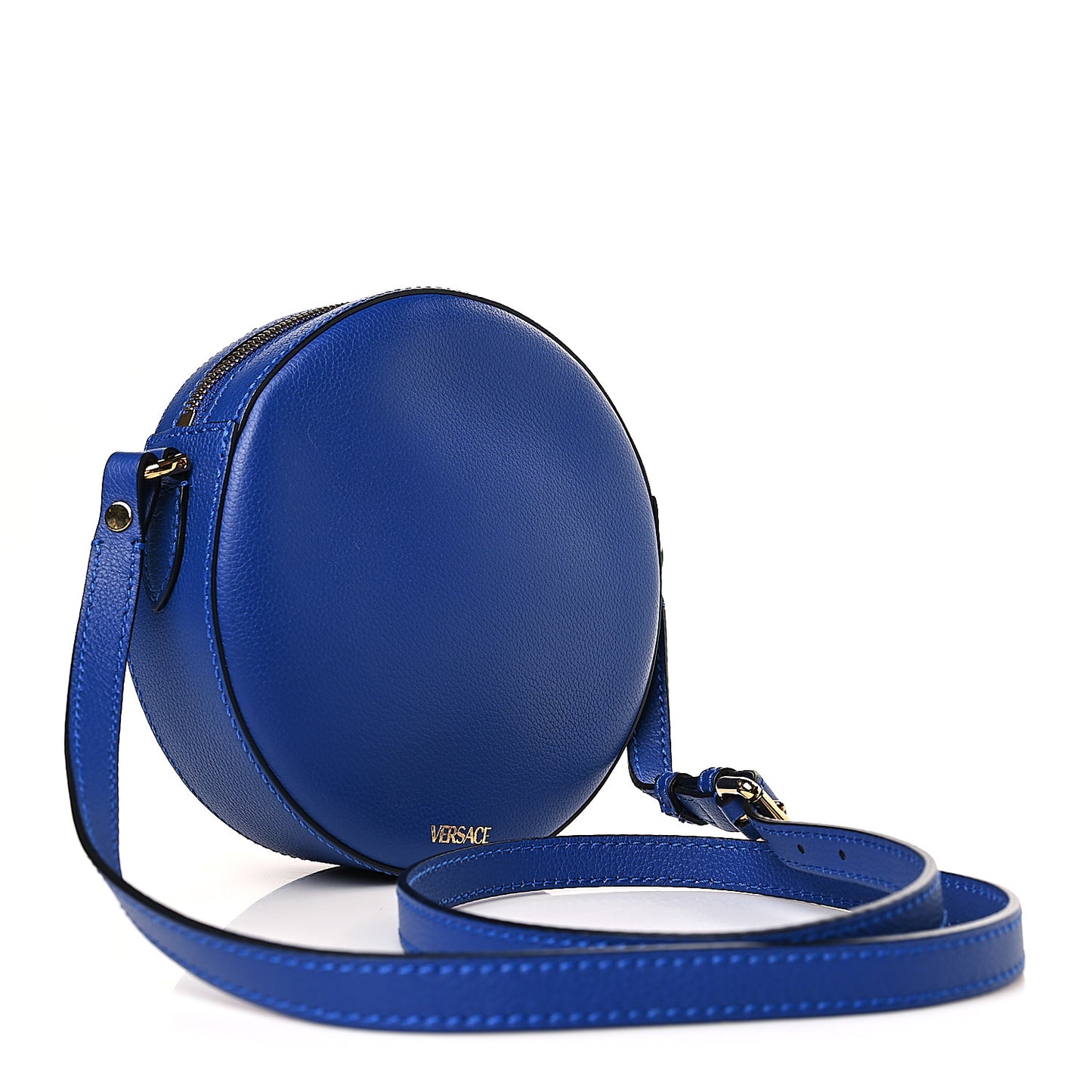 Calfskin La Medusa Round Camera Bag Blue