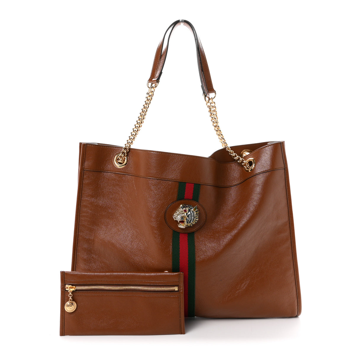 Gucci Calfskin Large Rajah Chain Tote Cuir 3 of 11