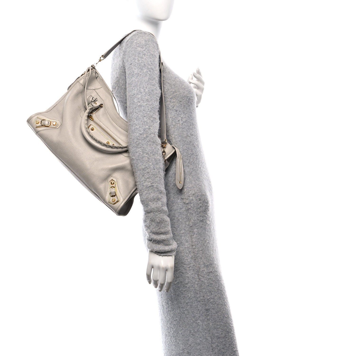 Balenciaga Chevre Gold Metallic Edge Hardware City Gris Clair Gris Perle 3 of 14