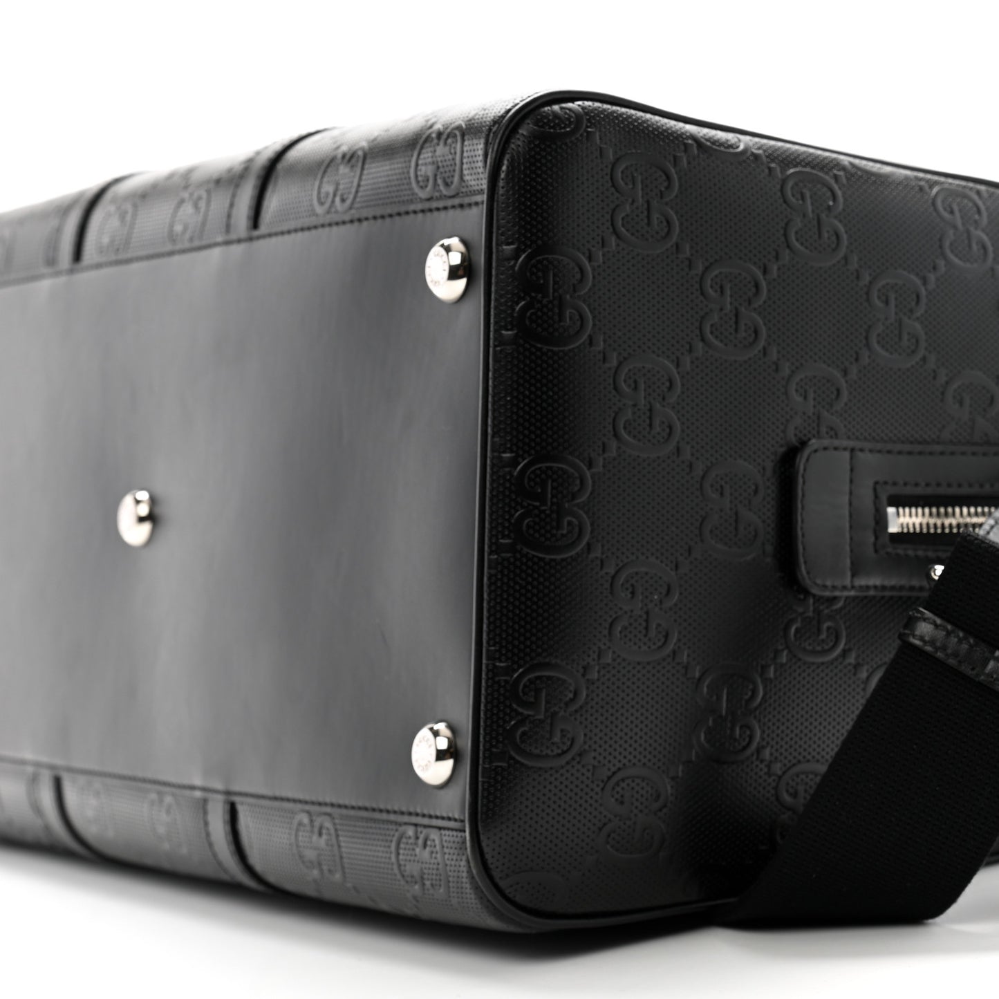 Calfskin GG Tennis Embossed Duffle Bag Black