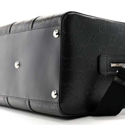 Gucci Calfskin GG Tennis Embossed Duffle Bag Black 8 of 10