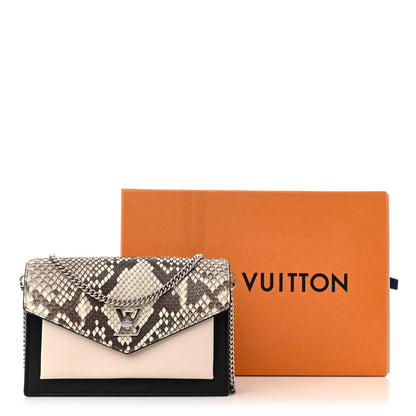 Louis Vuitton Soft Calfskin Snakeskin My Lockme Chain Bag Pochette Black 10 of 10