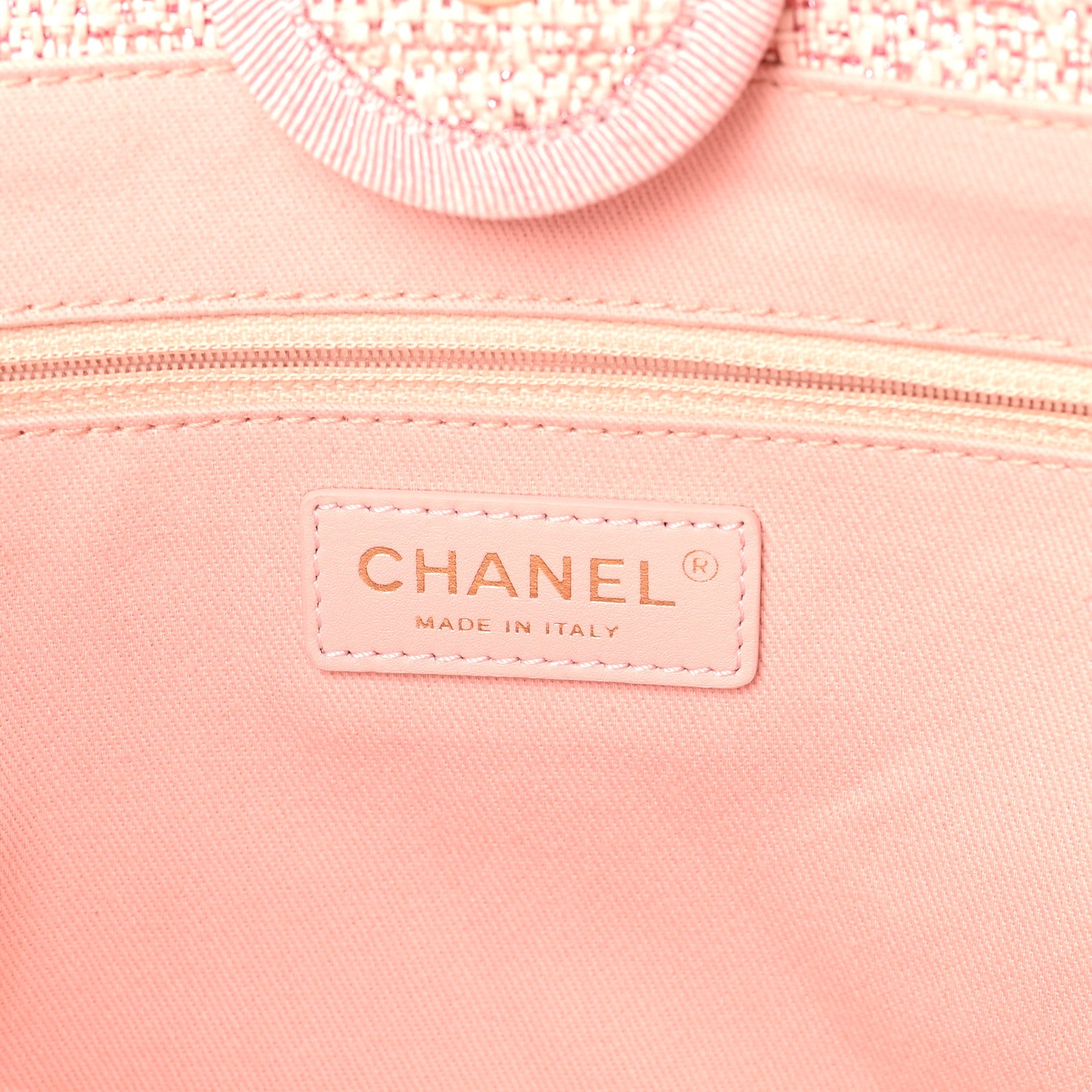 Chanel Lurex Boucle Small Deauville Tote Pink 7 of 10