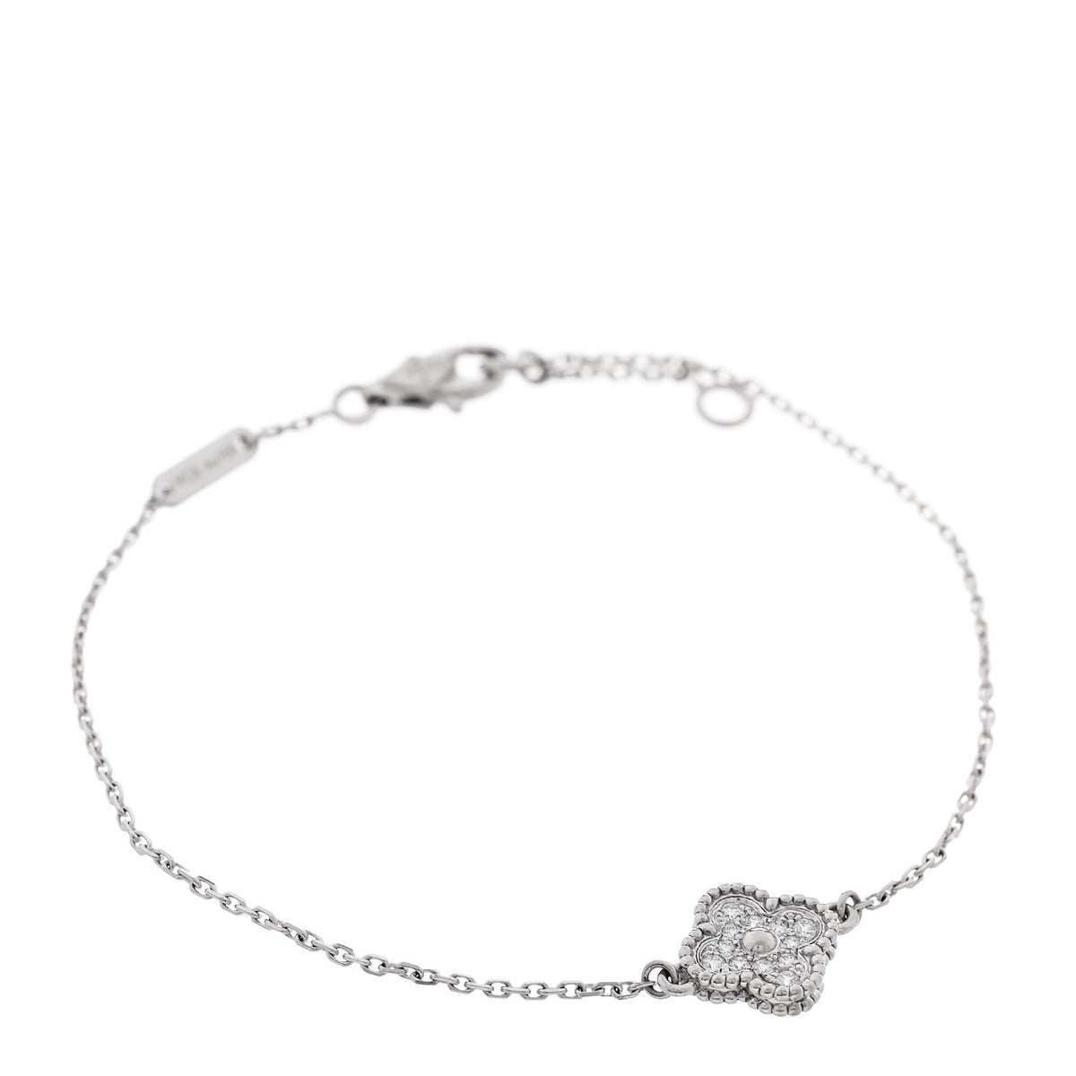18K White Gold Diamond Sweet Alhambra Bracelet