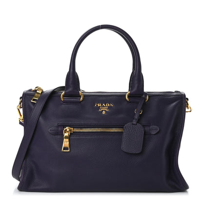 Prada Vitello Daino Shopping Satchel Uva 1 of 11