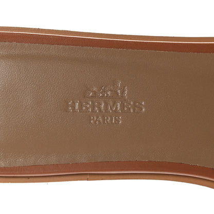 Hermes Box Calfskin Oran Sandals 37 Gold 7 of 10