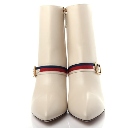 Gucci Nappa Sylvie Ankle Boots 41 Mystic White 5 of 12