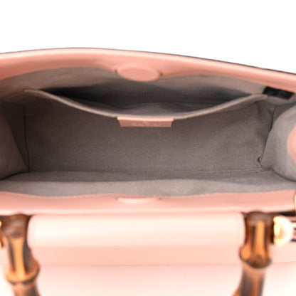Gucci Nappa Bamboo Web Small Nymphaea Top Handle Bag Perfect Pink Mystic White 5 of 11