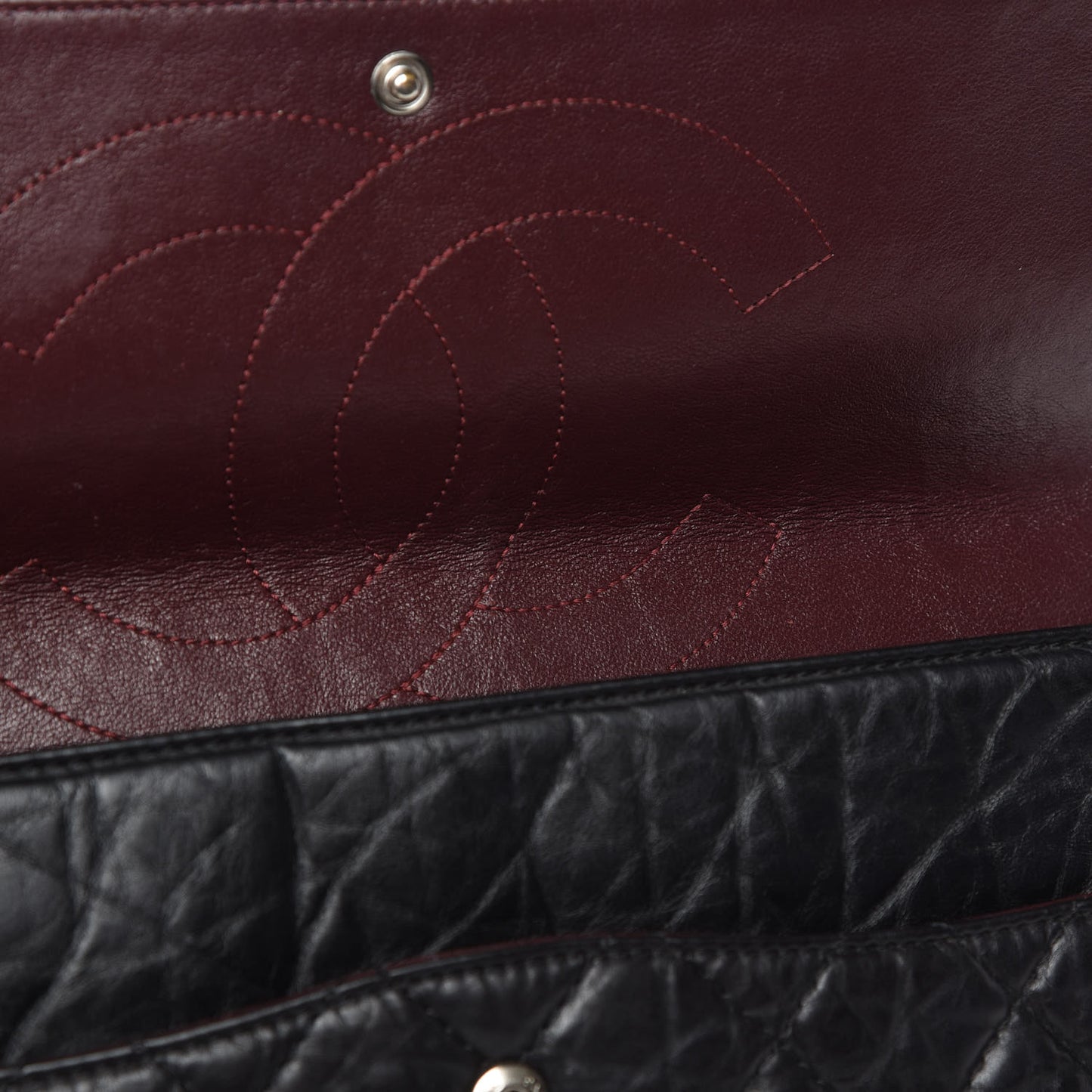 Aged Calfskin Quilted 2.55 Reissue 227 Flap Black