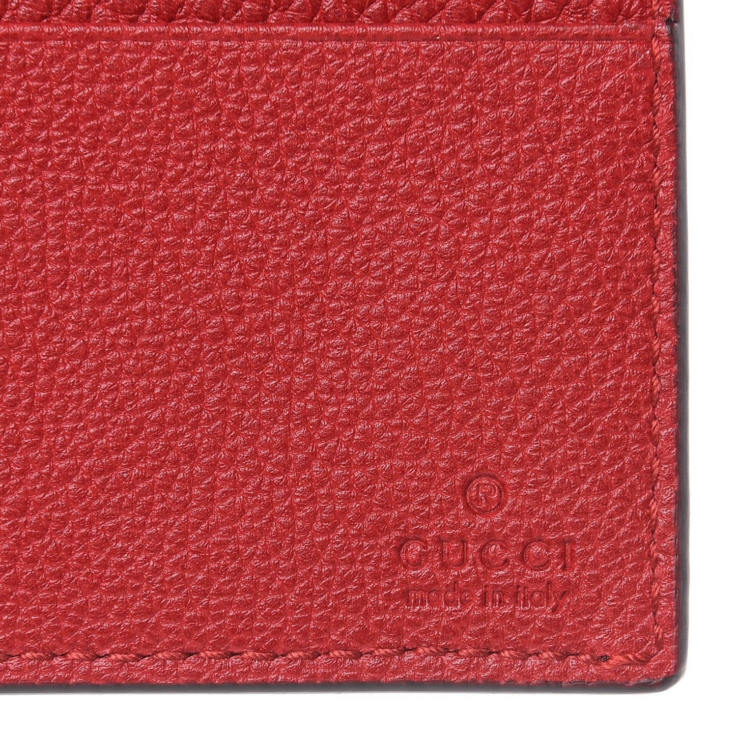 Gucci Calfskin Logo Bi-Fold Wallet Red 1 of 9