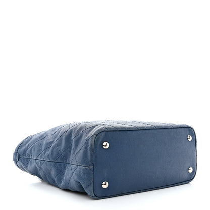 Chanel Grained Calfskin Quilted Small Daily Shopping Tote Blue 5 of 12