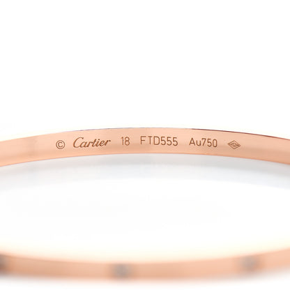 Cartier 18K Pink Gold 10 Diamond Small LOVE Bracelet 18 4 of 5