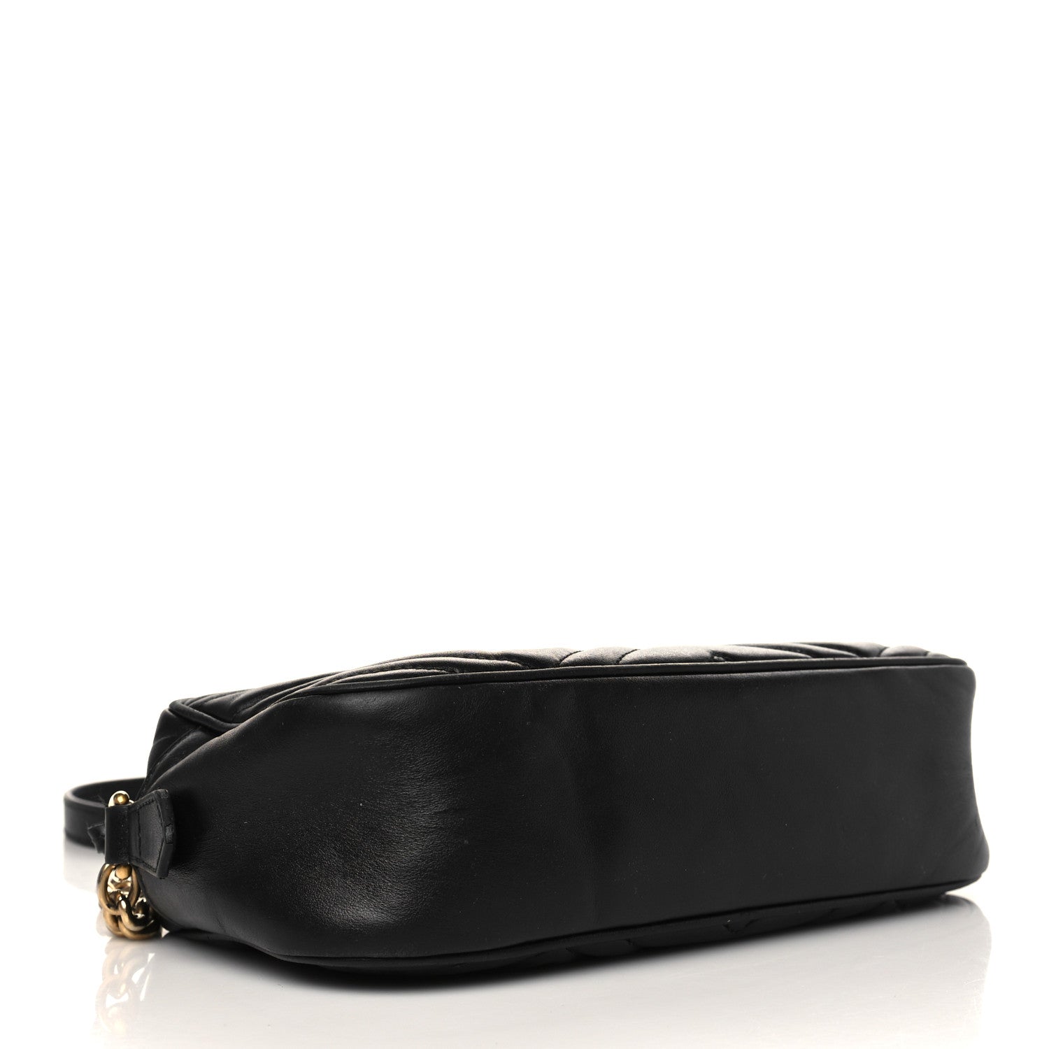 Gucci Calfskin Matelasse Small GG Marmont Chain Shoulder Bag Black 4 of 11
