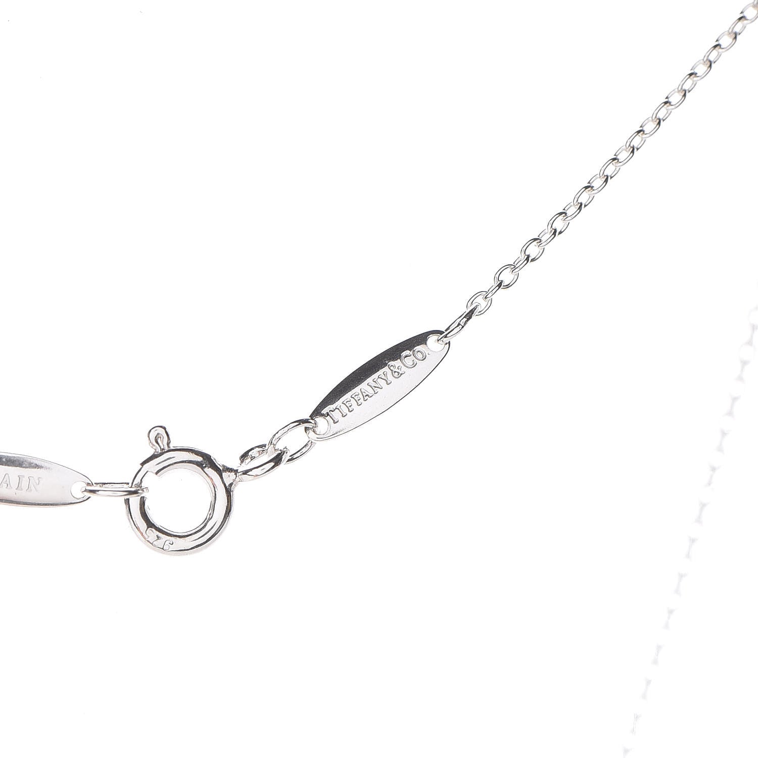 Tiffany Sterling Silver Diamond .10ct Elsa Peretti Diamonds by the Yard Pendant Necklace 6 of 9