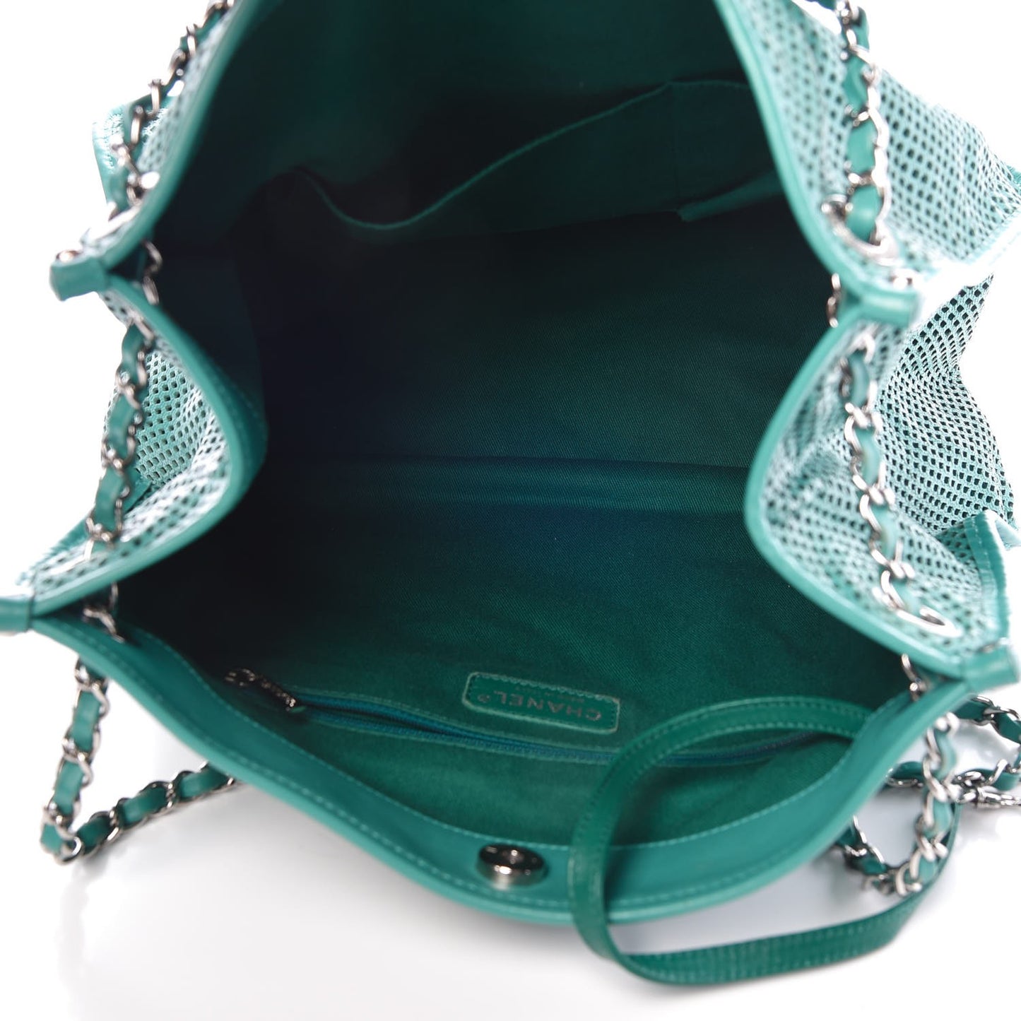 Calfskin Perforated Up In The Air Tote Green