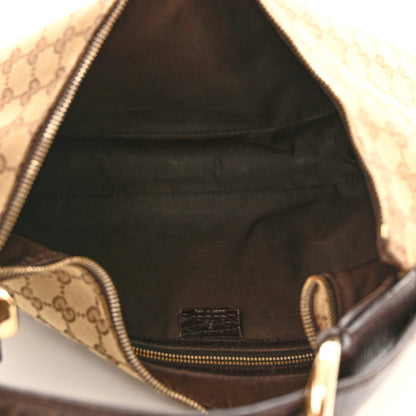 Gucci Monogram Medium Horsebit Chain Hobo Dark Brown 5 of 16