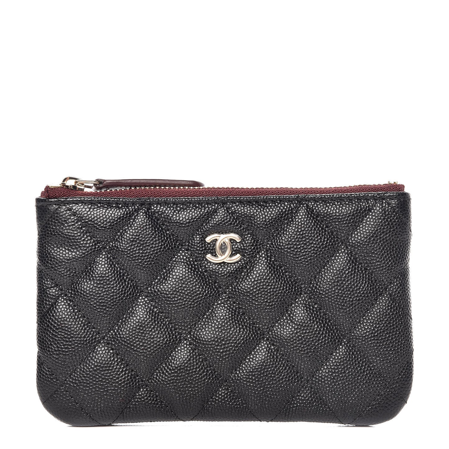 Caviar Quilted Small Cosmetic Case Black