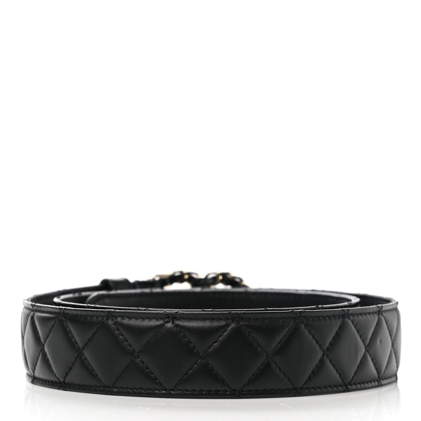 Lambskin Quilted CC Chain Belt 85 34 Black