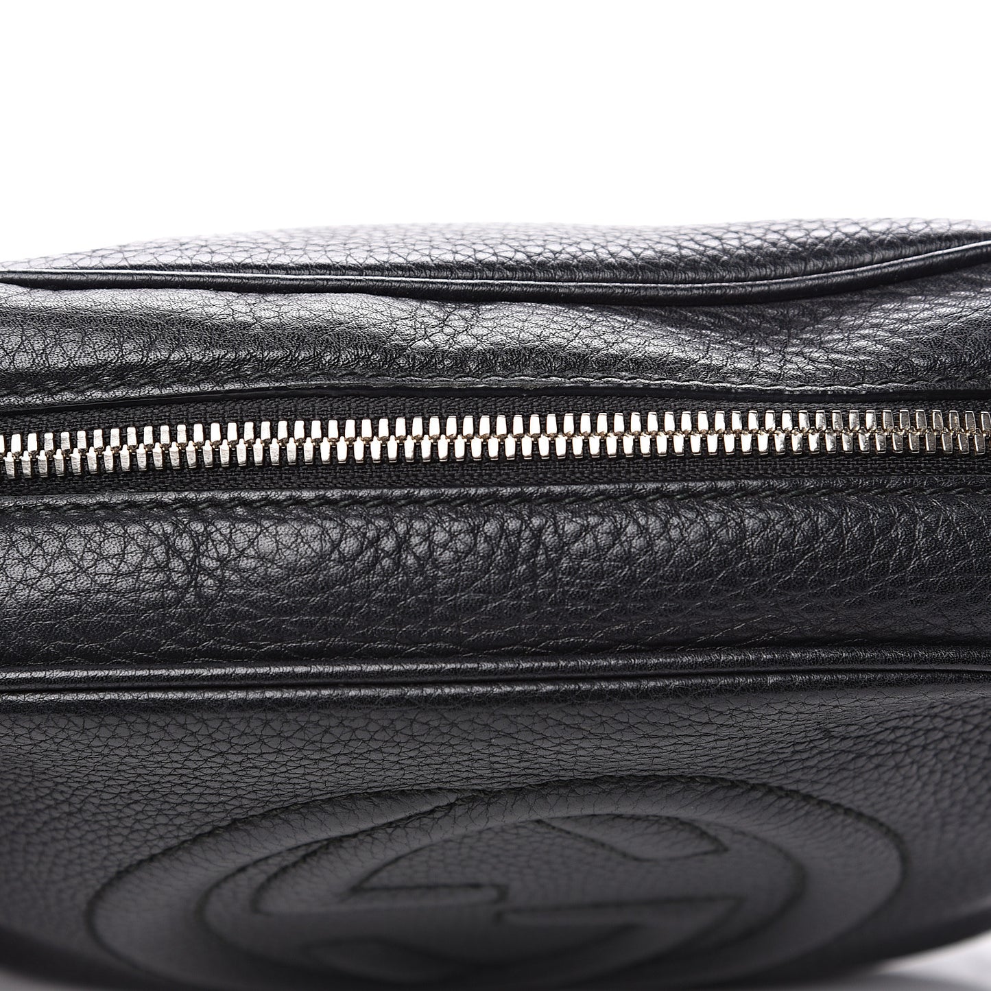 Pebbled Calfskin Small Soho Disco Bag Black