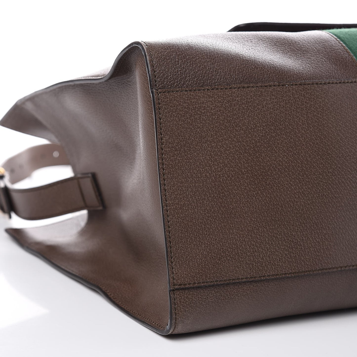 Calfskin Web Large Top Handle Bag Brown