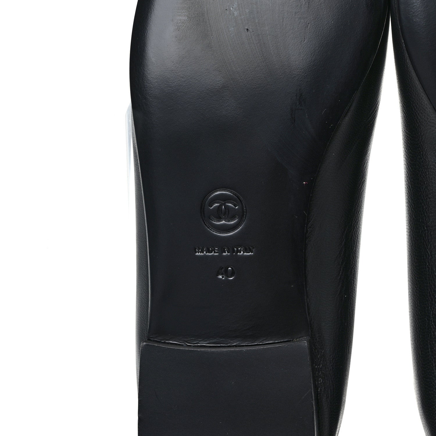 Chanel Lambskin Patent Cap Toe Ballerina Flats 40 Black 6 of 9