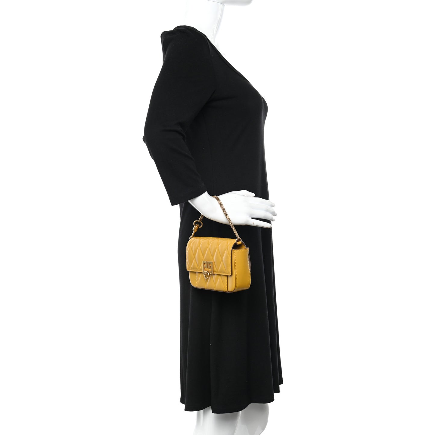 Goatskin Quilted GV3 Mini Pocket Convertible Bag Golden