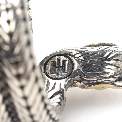 John Hardy Sterling Silver 18K Yellow Gold Naga Dragon Coil Ring 54 7 6 of 6
