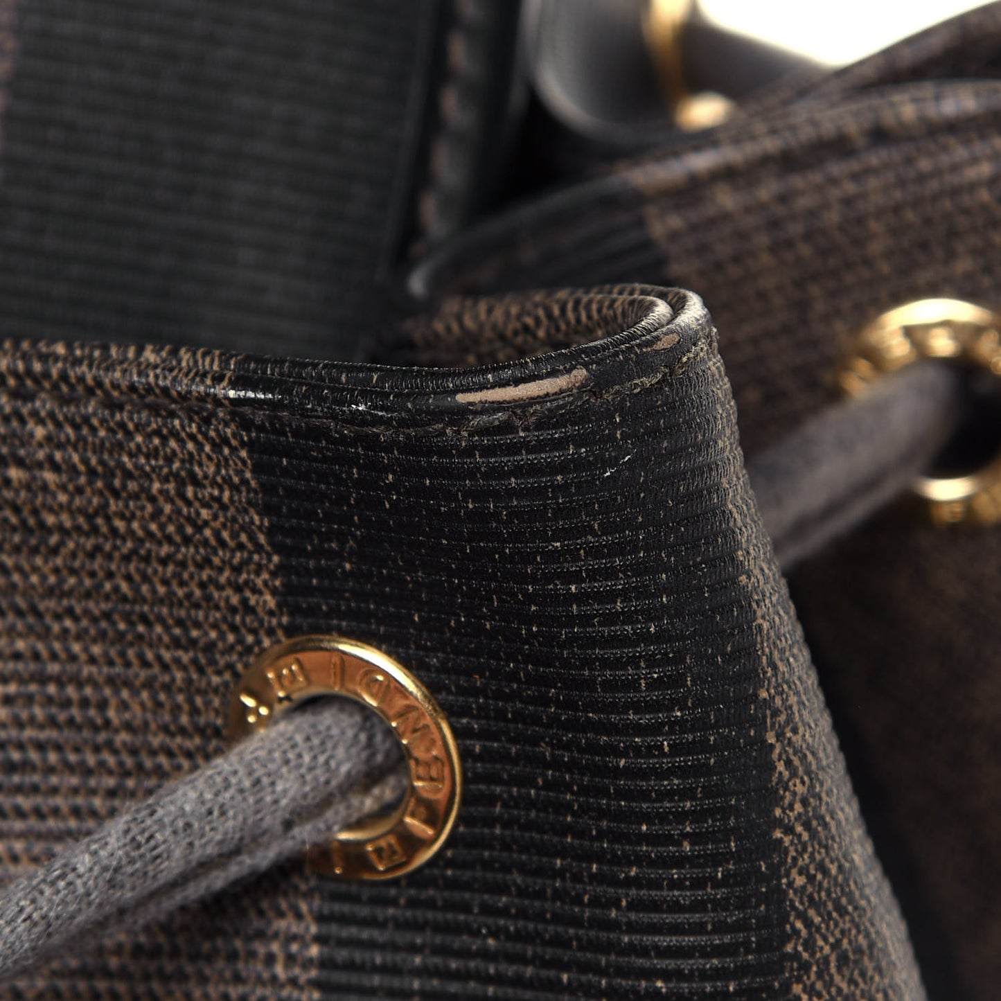 Coated Canvas Pequin Drawstring Backpack Tobacco