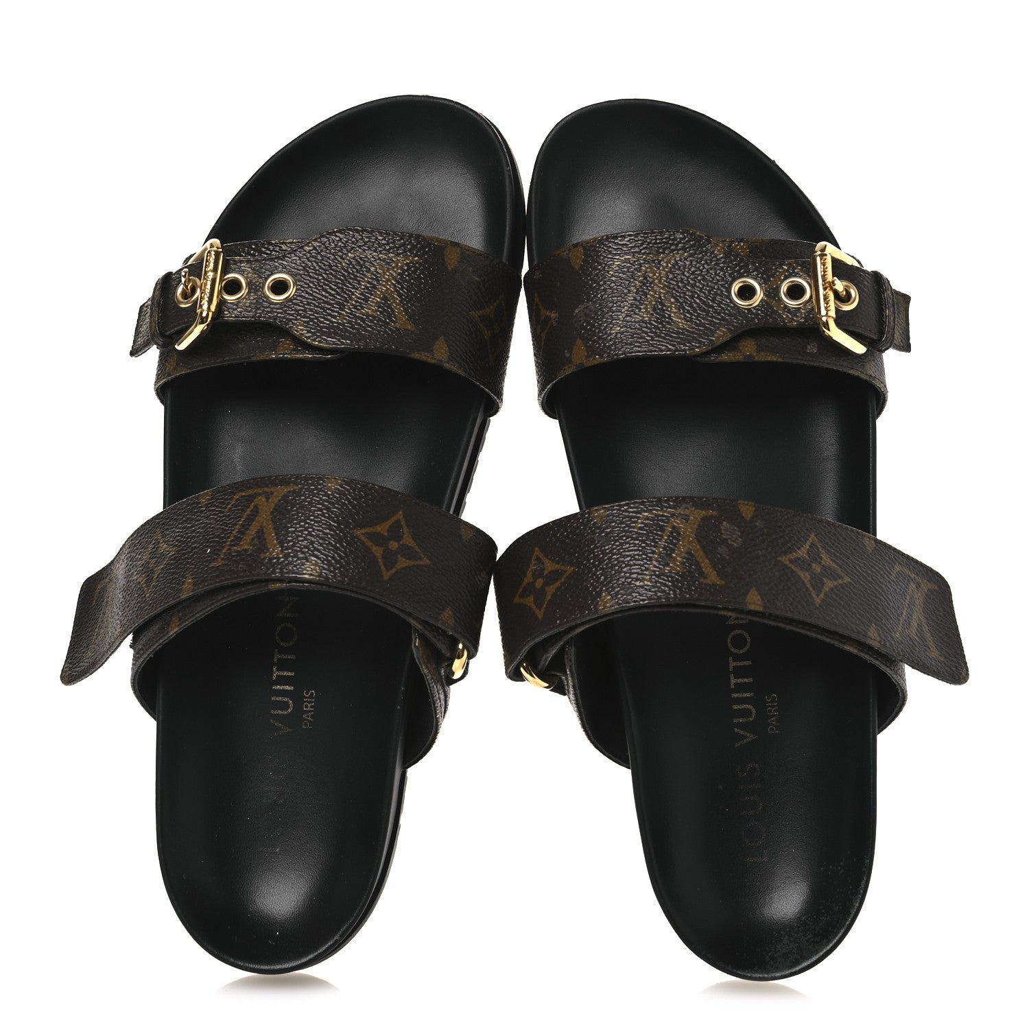 Louis Vuitton Monogram Bom Dia Mule Sandals 39 Black 2 of 11
