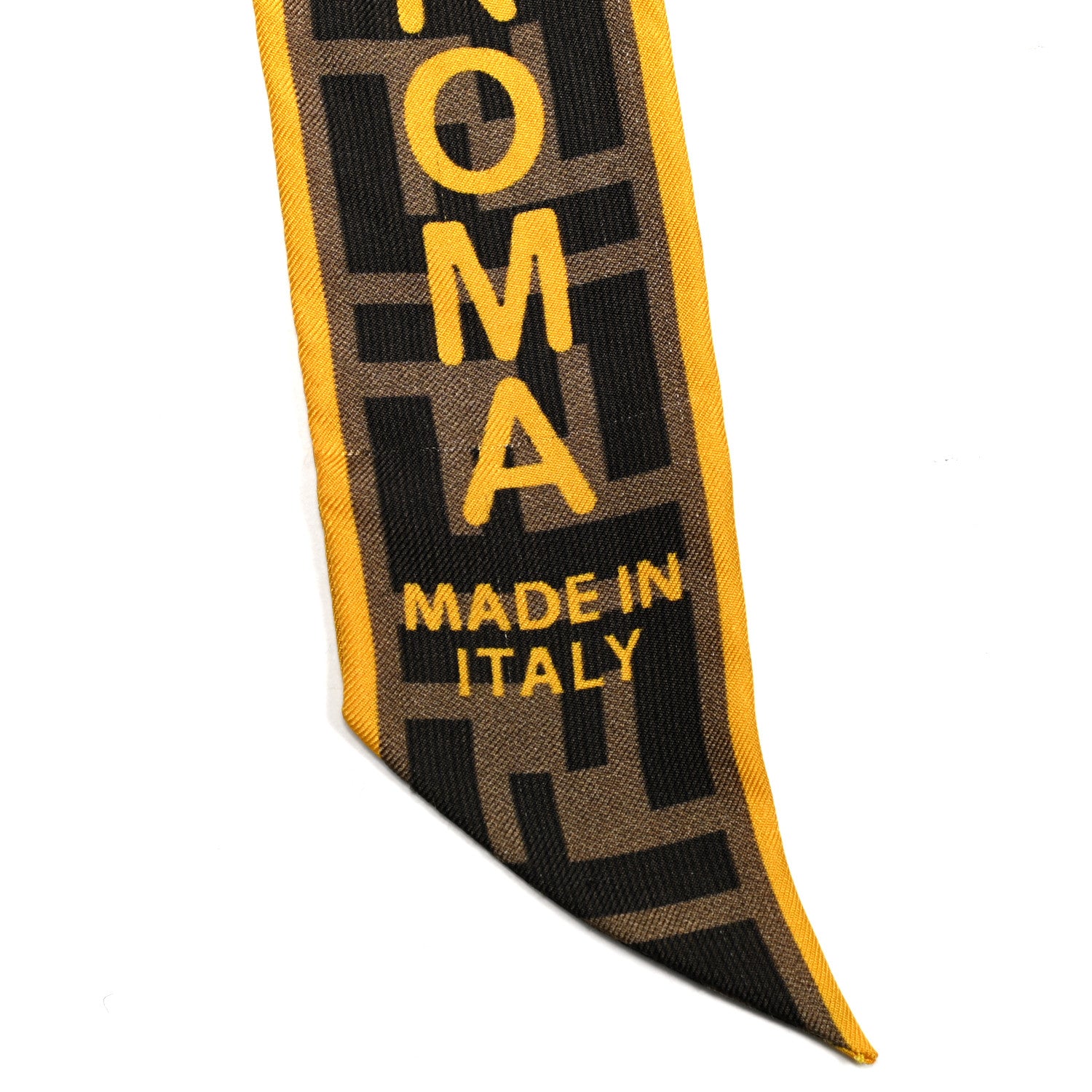 Fendi Silk FF 1974 Roma Logo Wrappy Scarf Tobacco Yellow 4 of 6