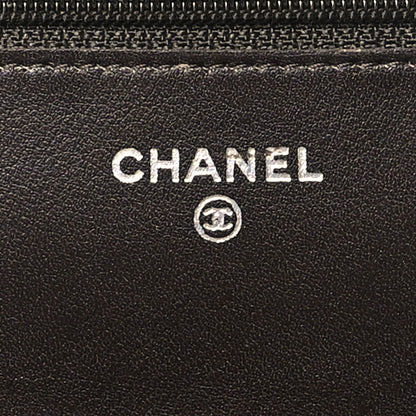 Chanel Patent Quilted Wallet On Chain WOC Dark Brown 6 of 12