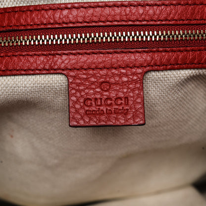 Gucci Pebbled Calfskin Medium Soho Chain Shoulder Bag Tabasco Red 6 of 10