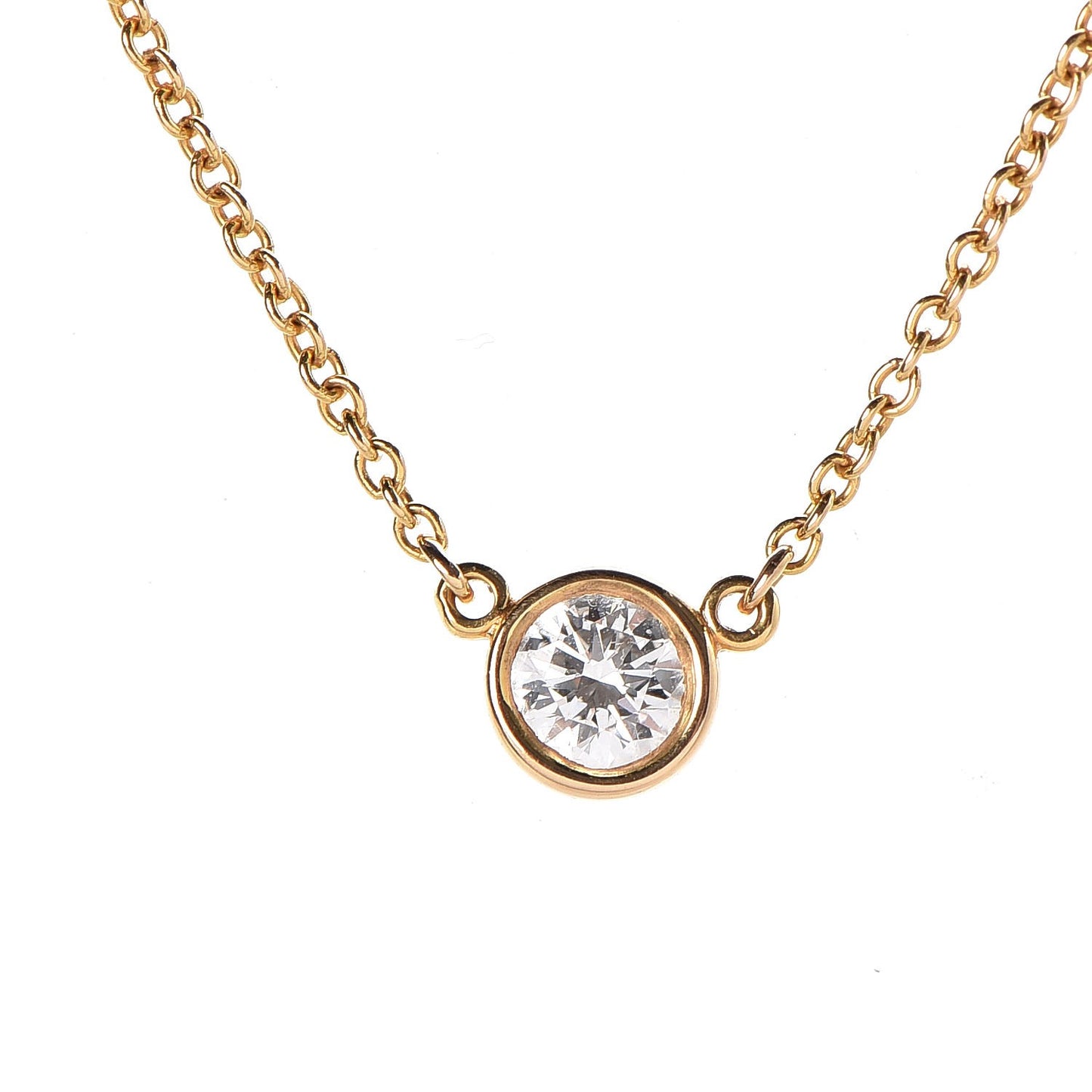 18K Yellow Gold Diamond .19ct Elsa Peretti Diamonds by the Yard Pendant Necklace