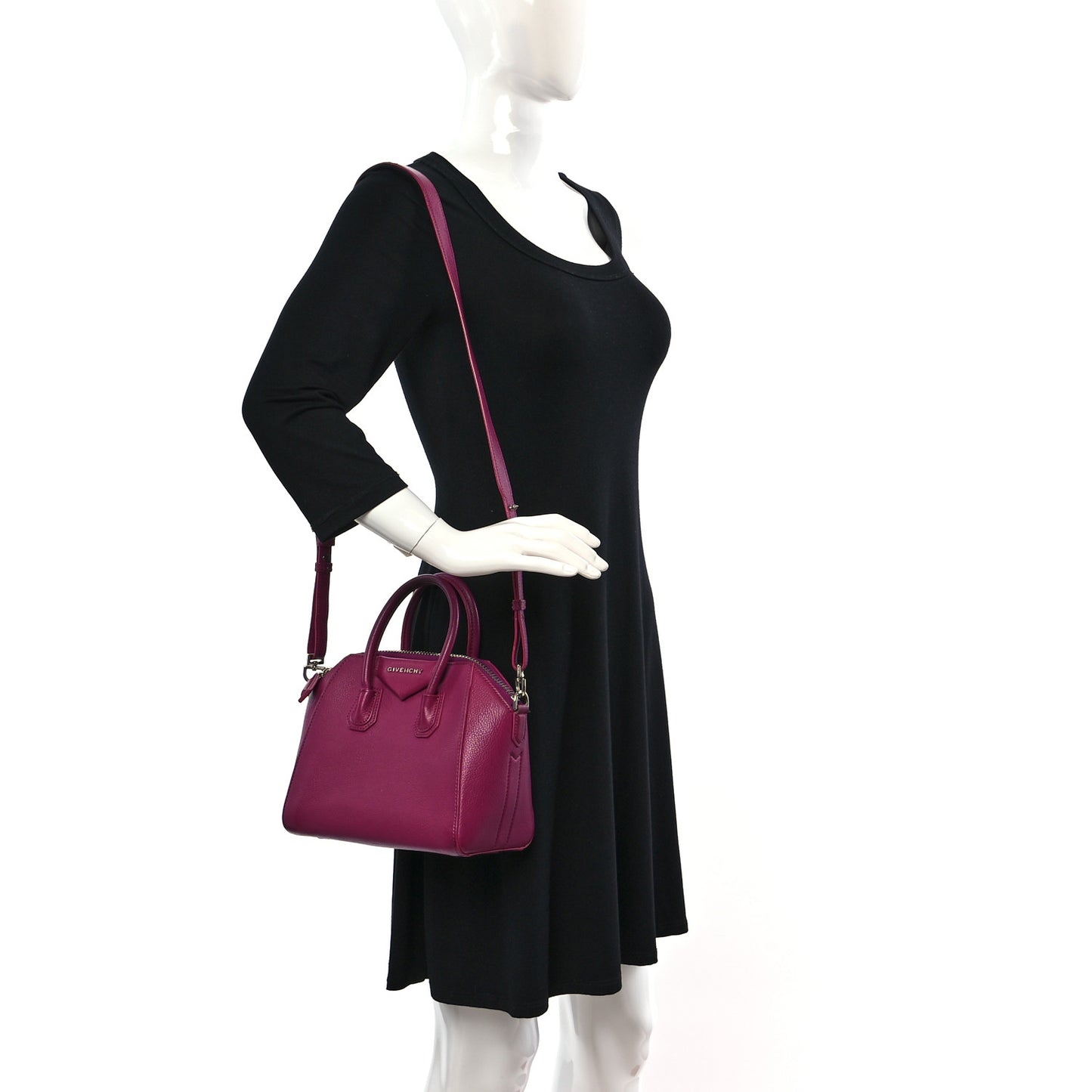 Sugar Goatskin Mini Antigona Fig Pink