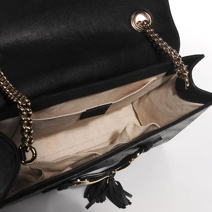 Gucci Guccissima Medium Emily Chain Shoulder Bag Black 5 of 7