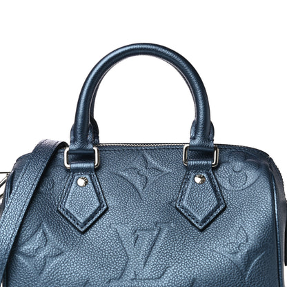 Louis Vuitton Metallic Empreinte Monogram Giant Speedy Bandouliere 20 Navy Nacre 7 of 11