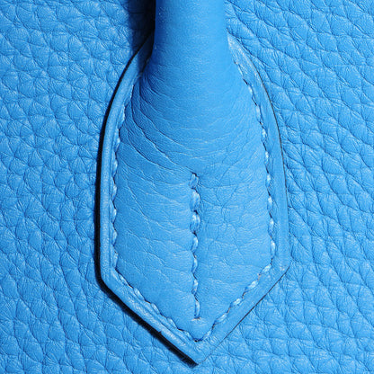 Hermes Taurillon Clemence Birkin 35 Bleu Paradis 26 of 26