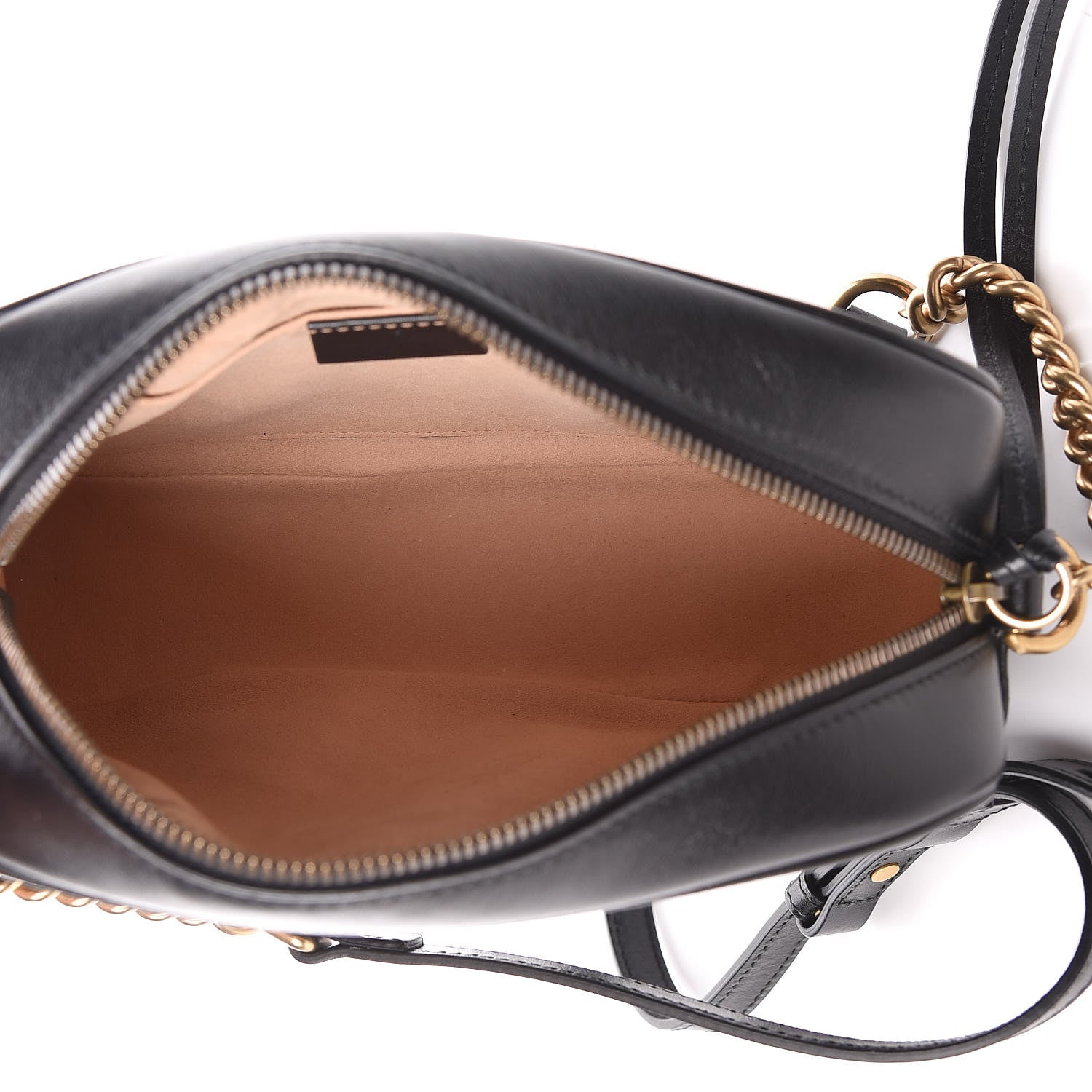 Gucci Calfskin Matelasse Small GG Marmont Chain Shoulder Bag Black 5 of 10