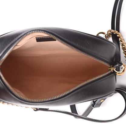 Gucci Calfskin Matelasse Small GG Marmont Chain Shoulder Bag Black 5 of 10