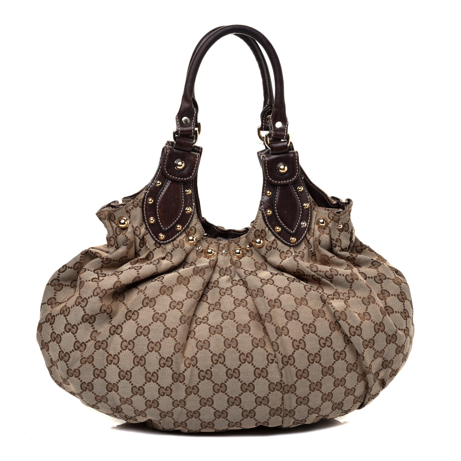 Gucci Monogram Studded Medium Pelham Shoulder Bag Dark Brown 1 of 12
