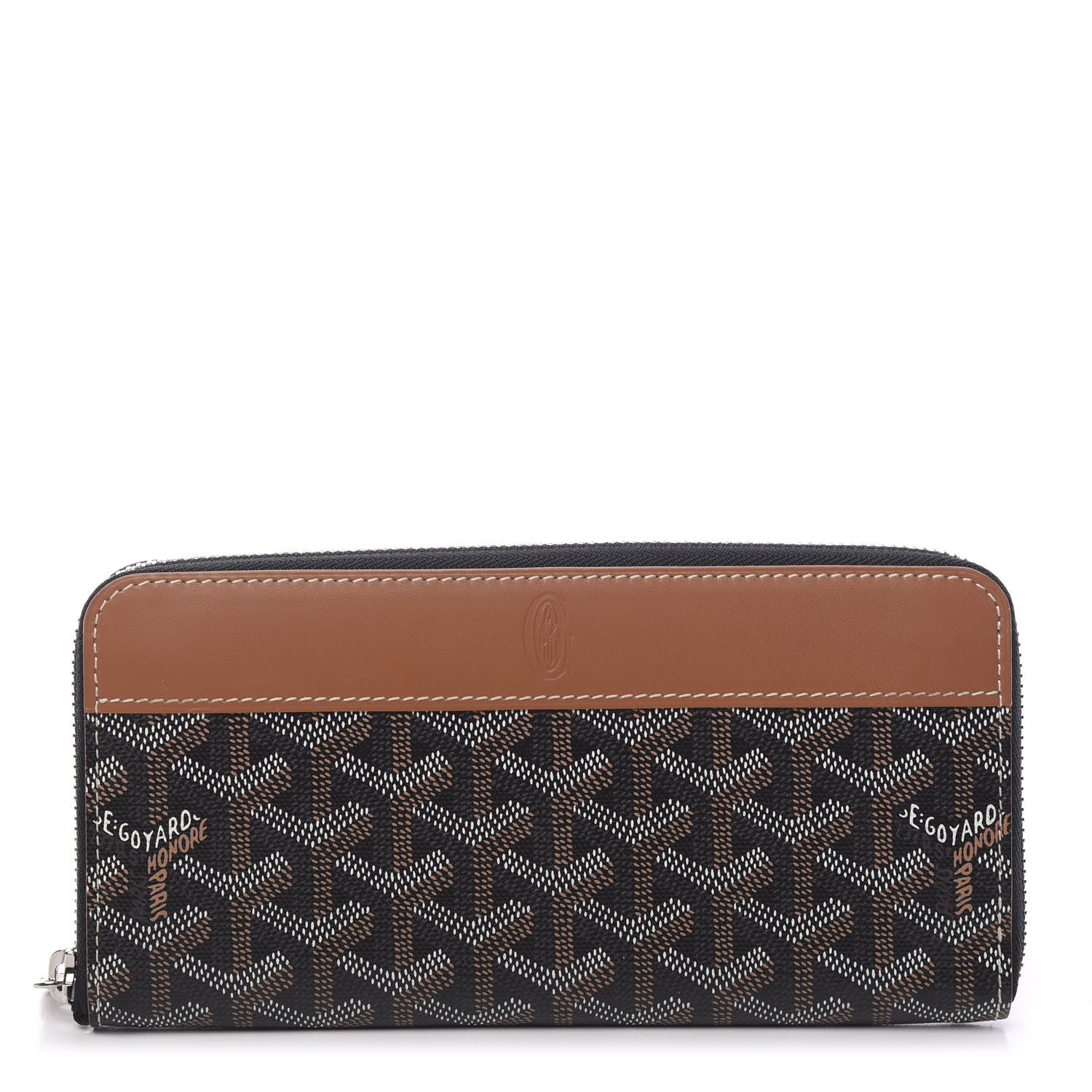 Goyard Goyardine Matignon Zip Around GM Wallet Black Gold 1 of 5