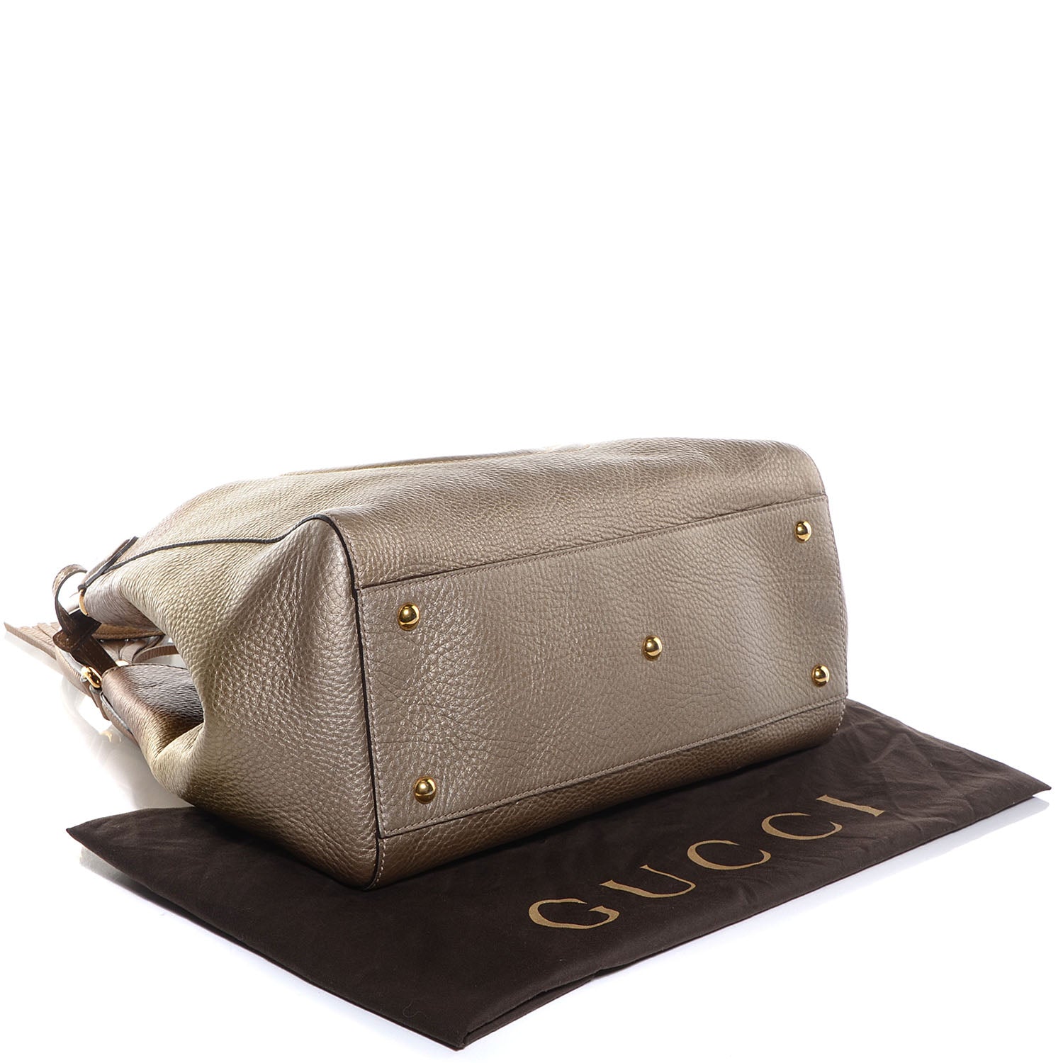 Gucci Metallic Pebbled Calfskin Medium Soho Shoulder Bag Gold Ombre 4 of 7