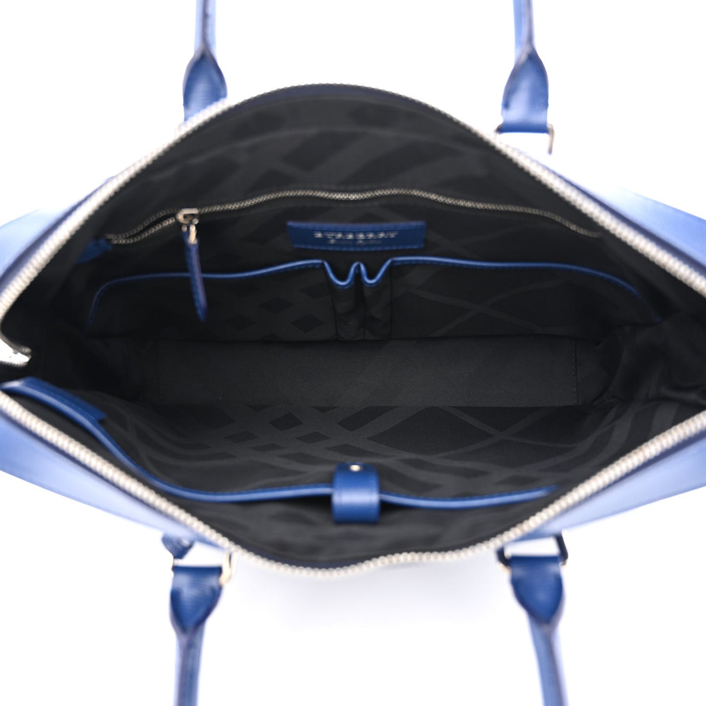 Textured Calfskin Barrow Briefcase Deep Blue