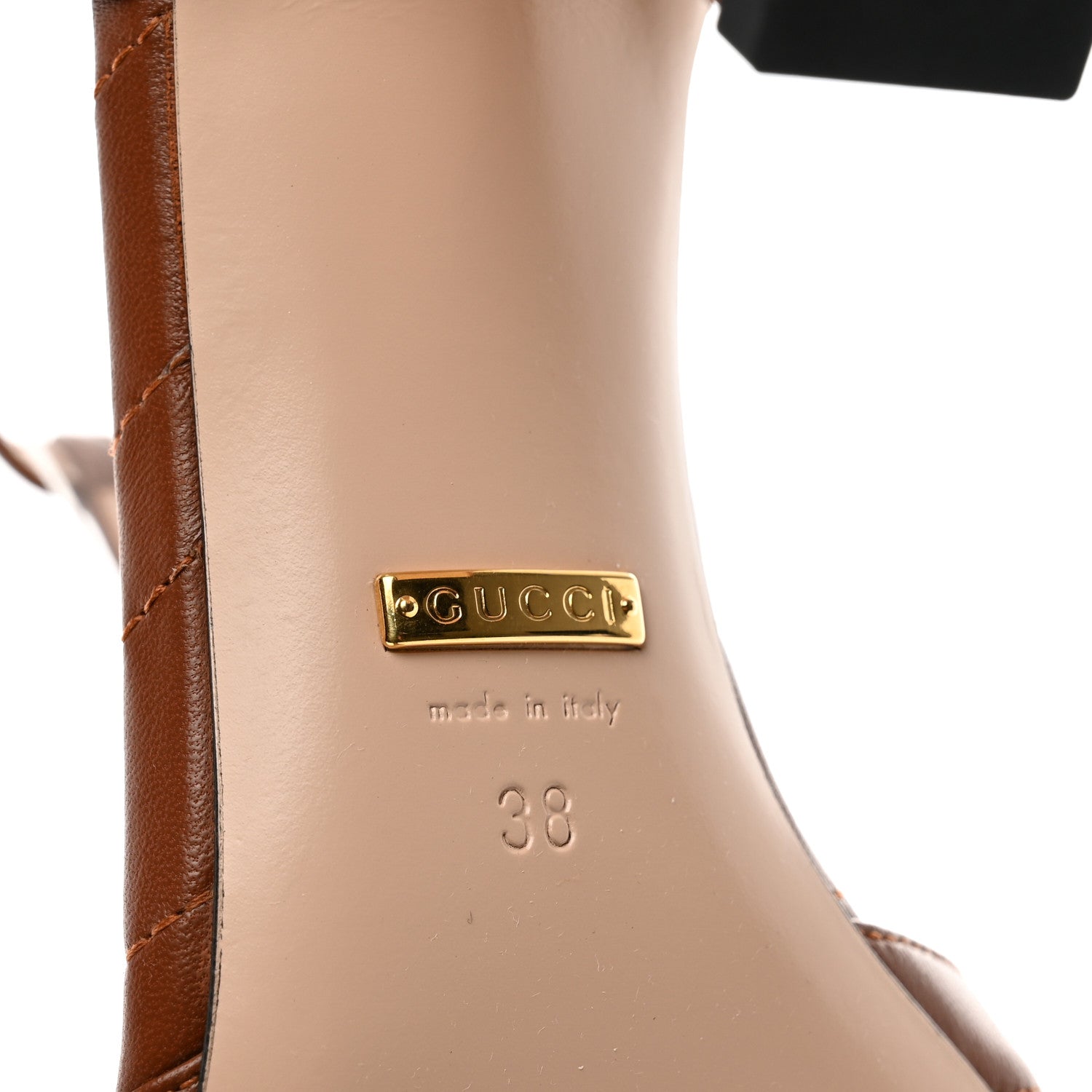 Gucci Nappa Matelasse T-Strap 40mm Sandals 38 Brown Papaya 6 of 8