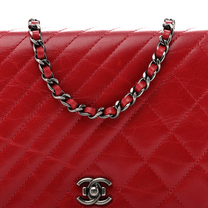 Chanel Glazed Calfskin Quilted Coco Boy Wallet On Chain WOC Red 8 of 13